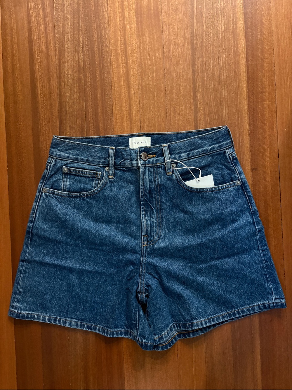 Everlane Way-High A-Line Blue Denim Women’s Shorts - Ocean
